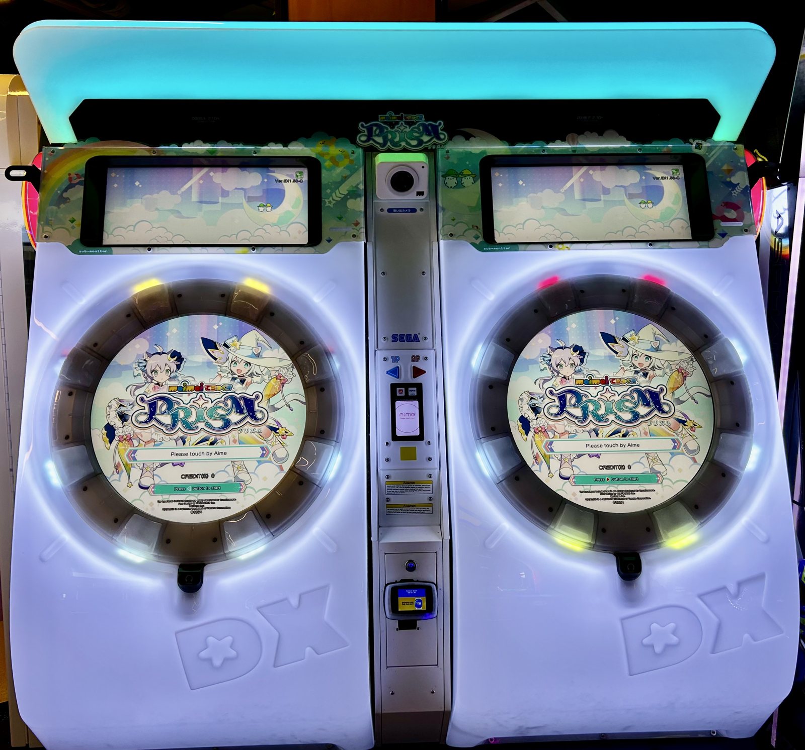 maimai DX PRiSM arcade cabinet - the arcade original the Garage Ring Controller is styled on